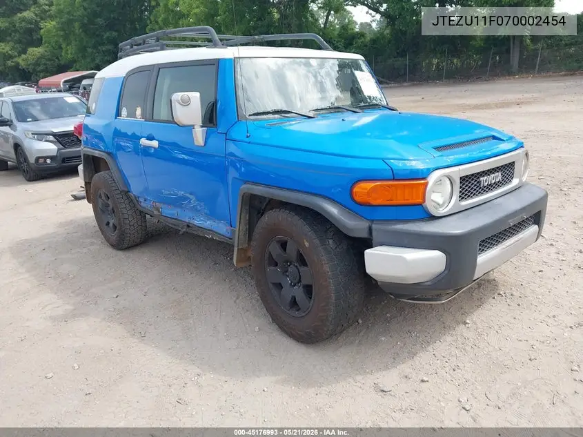 2007 Toyota Fj Cruiser VIN: JTEZU11F070002454 Lot: 45176993