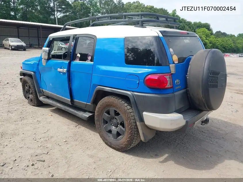 2007 Toyota Fj Cruiser VIN: JTEZU11F070002454 Lot: 45176993