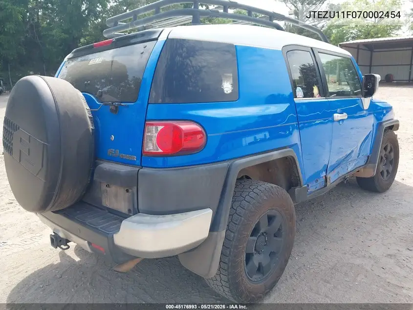 2007 Toyota Fj Cruiser VIN: JTEZU11F070002454 Lot: 45176993