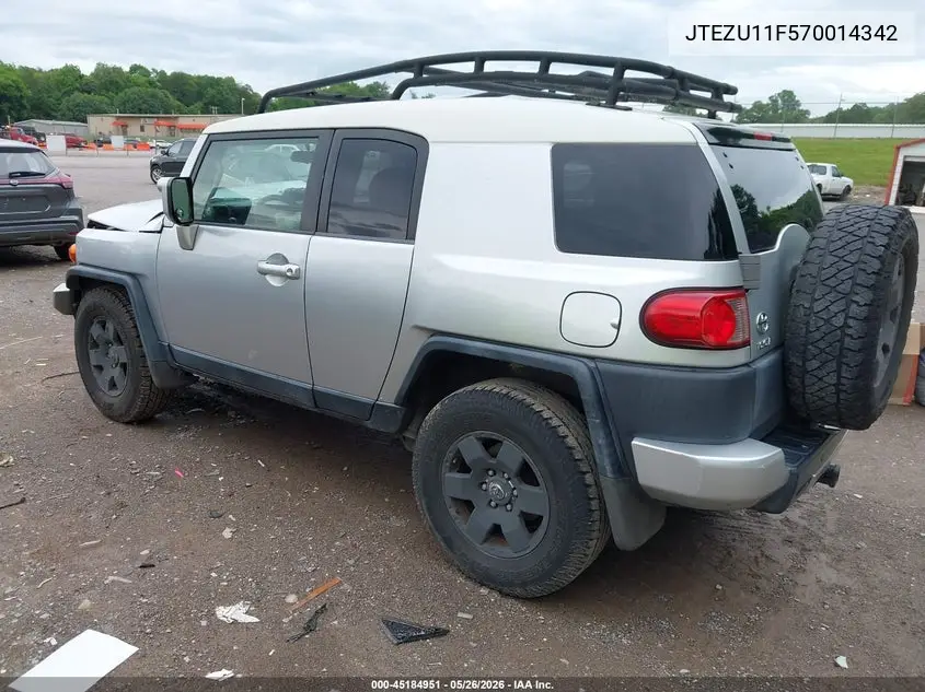 2007 Toyota Fj Cruiser VIN: JTEZU11F570014342 Lot: 45184951