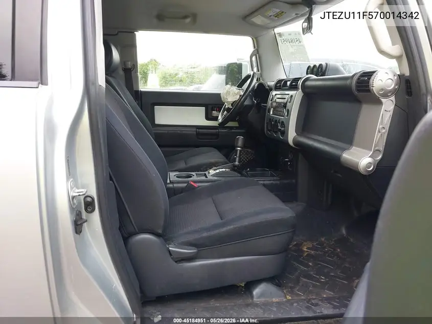 2007 Toyota Fj Cruiser VIN: JTEZU11F570014342 Lot: 45184951