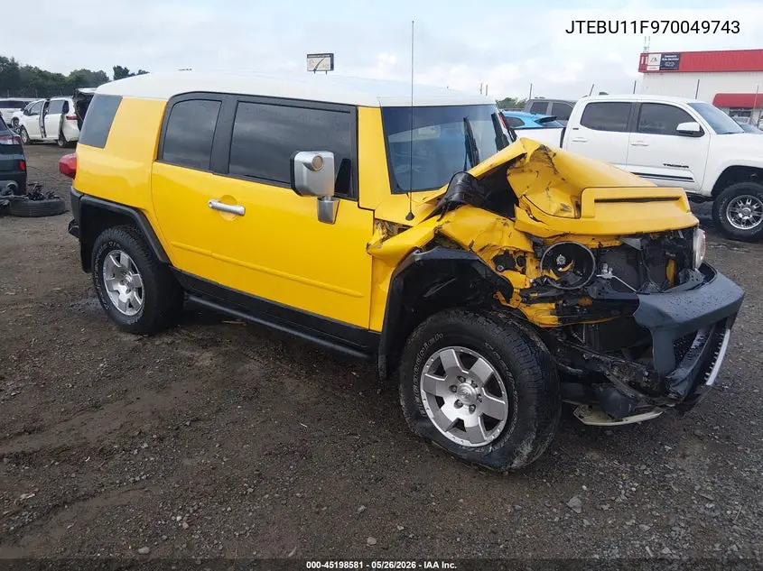 2007 Toyota Fj Cruiser VIN: JTEBU11F970049743 Lot: 45198581