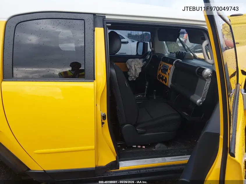 2007 Toyota Fj Cruiser VIN: JTEBU11F970049743 Lot: 45198581