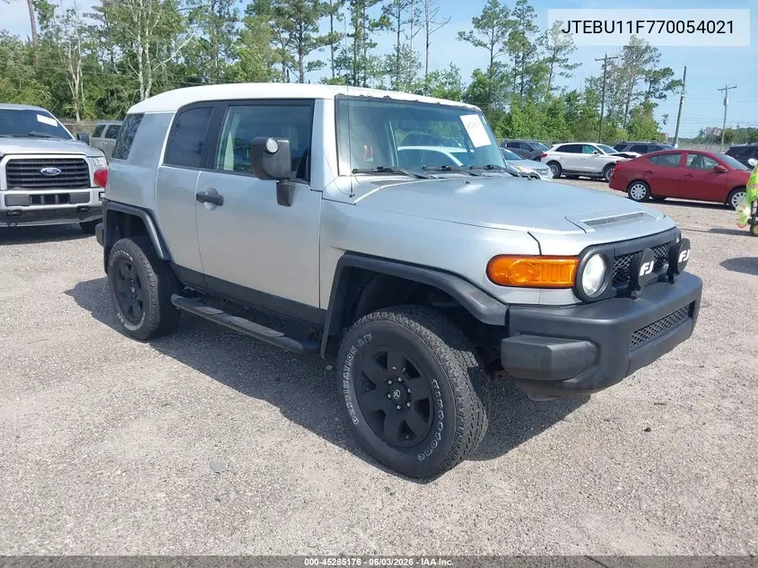2007 Toyota Fj Cruiser VIN: JTEBU11F770054021 Lot: 45285176