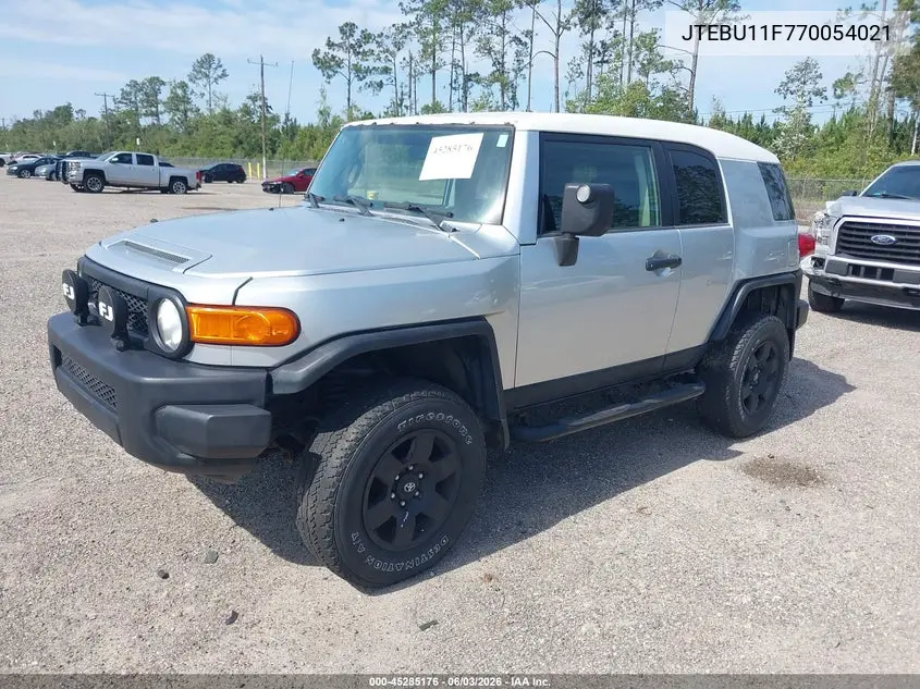 2007 Toyota Fj Cruiser VIN: JTEBU11F770054021 Lot: 45285176