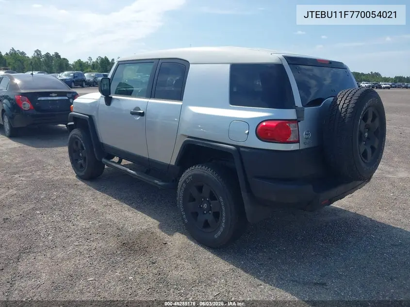 2007 Toyota Fj Cruiser VIN: JTEBU11F770054021 Lot: 45285176