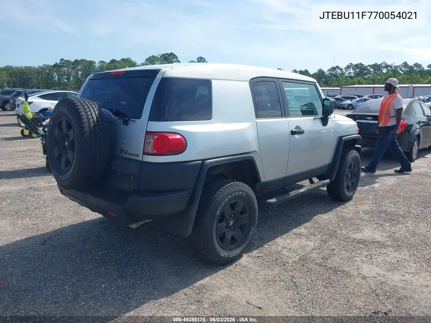 2007 Toyota Fj Cruiser VIN: JTEBU11F770054021 Lot: 45285176