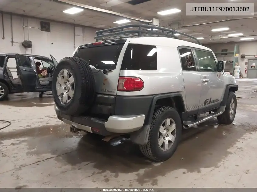 2007 Toyota Fj Cruiser VIN: JTEBU11F970013602 Lot: 45292159