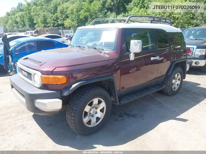 2007 Toyota Fj Cruiser VIN: JTEBU11F070036069 Lot: 45307354