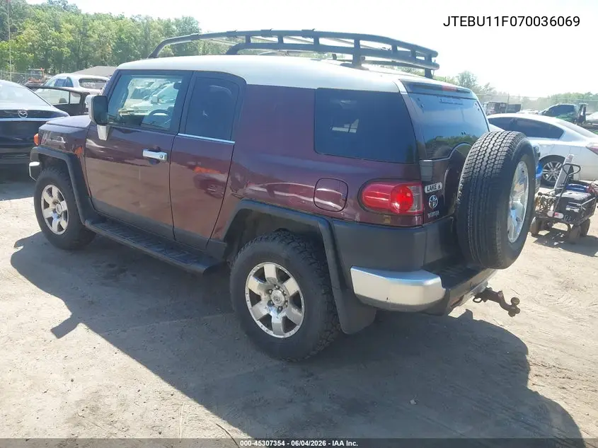 2007 Toyota Fj Cruiser VIN: JTEBU11F070036069 Lot: 45307354