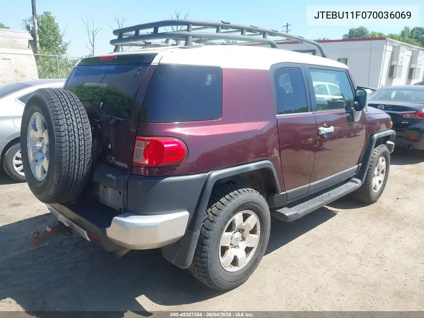 2007 Toyota Fj Cruiser VIN: JTEBU11F070036069 Lot: 45307354