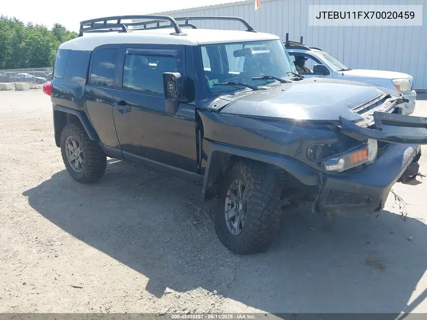 2007 Toyota Fj Cruiser VIN: JTEBU11FX70020459 Lot: 45335287