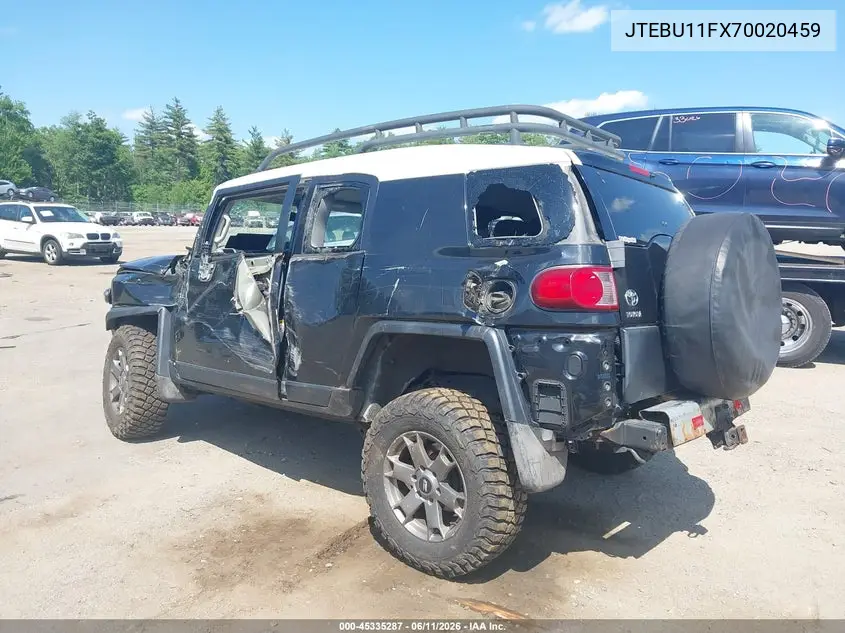 2007 Toyota Fj Cruiser VIN: JTEBU11FX70020459 Lot: 45335287