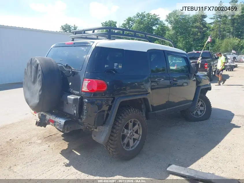 2007 Toyota Fj Cruiser VIN: JTEBU11FX70020459 Lot: 45335287