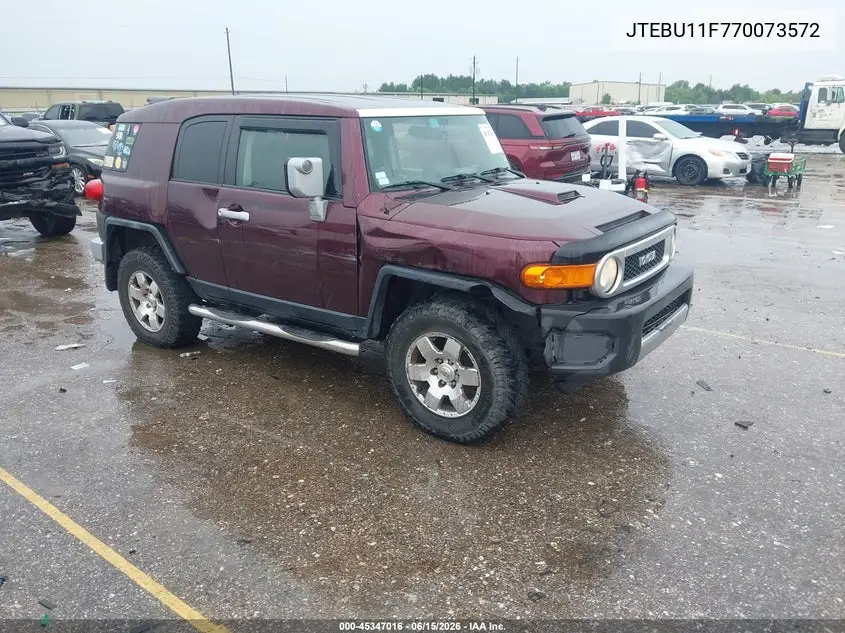 2007 Toyota Fj Cruiser VIN: JTEBU11F770073572 Lot: 45347016