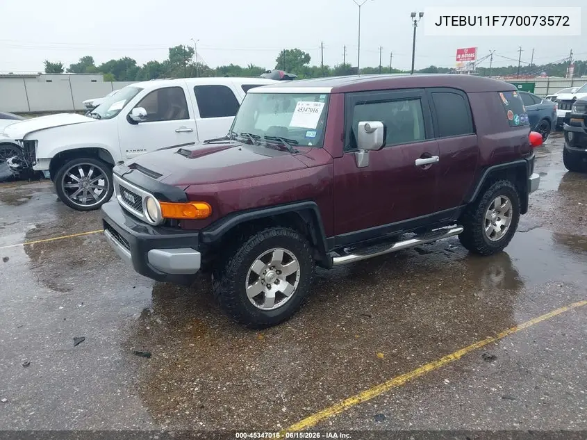 2007 Toyota Fj Cruiser VIN: JTEBU11F770073572 Lot: 45347016