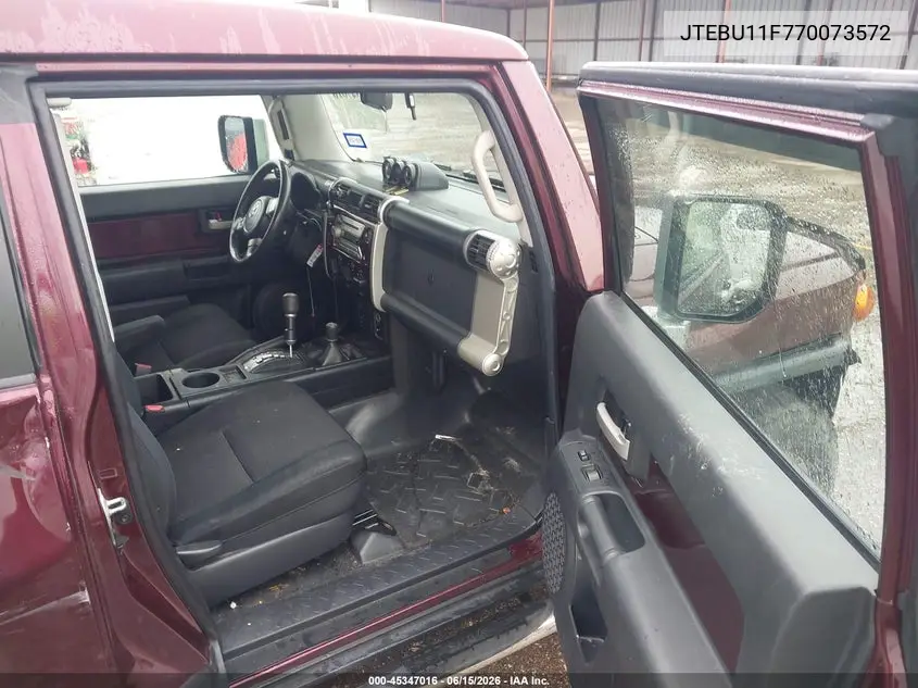 2007 Toyota Fj Cruiser VIN: JTEBU11F770073572 Lot: 45347016