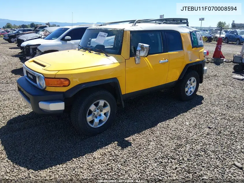 2007 Toyota Fj Cruiser VIN: JTEBU11F070008594 Lot: 45360955