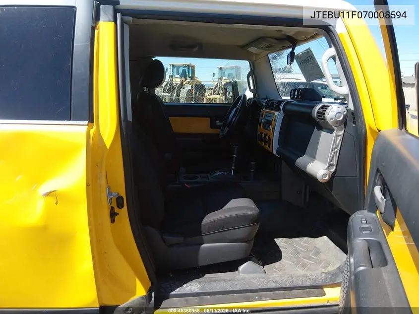 2007 Toyota Fj Cruiser VIN: JTEBU11F070008594 Lot: 45360955