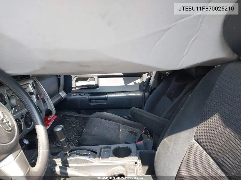 2007 Toyota Fj Cruiser VIN: JTEBU11F870025210 Lot: 45418009