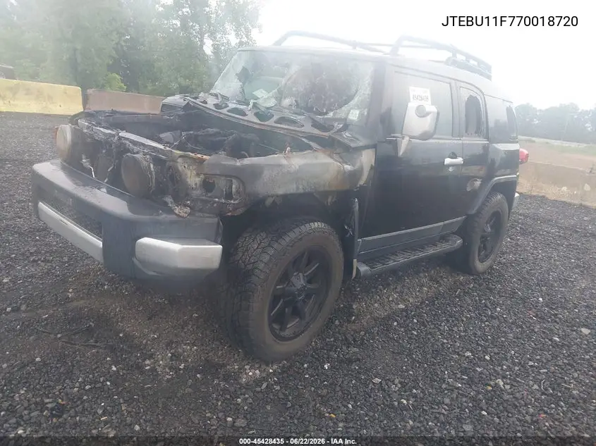 2007 Toyota Fj Cruiser VIN: JTEBU11F770018720 Lot: 45428435