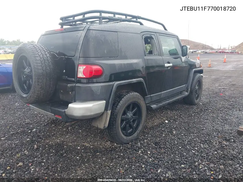 2007 Toyota Fj Cruiser VIN: JTEBU11F770018720 Lot: 45428435