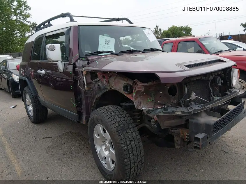 2007 Toyota Fj Cruiser VIN: JTEBU11F070008885 Lot: 45438196