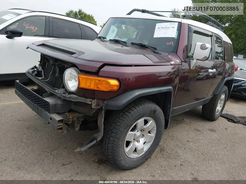 2007 Toyota Fj Cruiser VIN: JTEBU11F070008885 Lot: 45438196