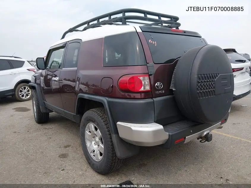 2007 Toyota Fj Cruiser VIN: JTEBU11F070008885 Lot: 45438196