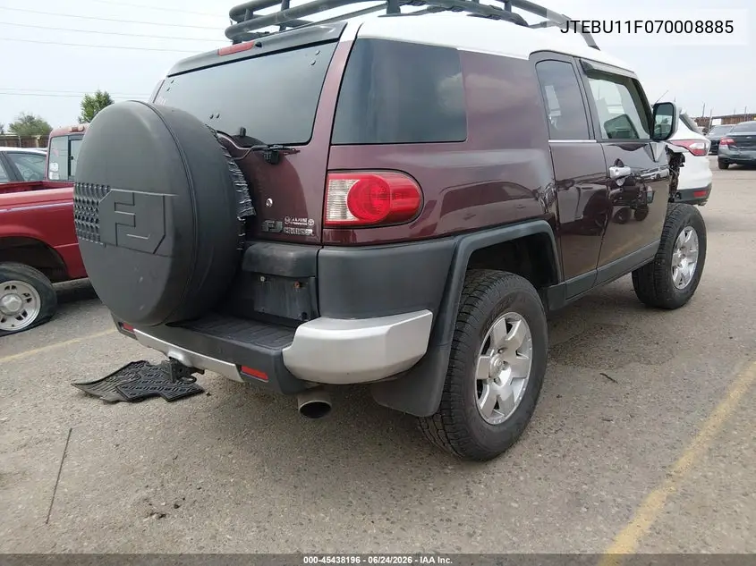 2007 Toyota Fj Cruiser VIN: JTEBU11F070008885 Lot: 45438196