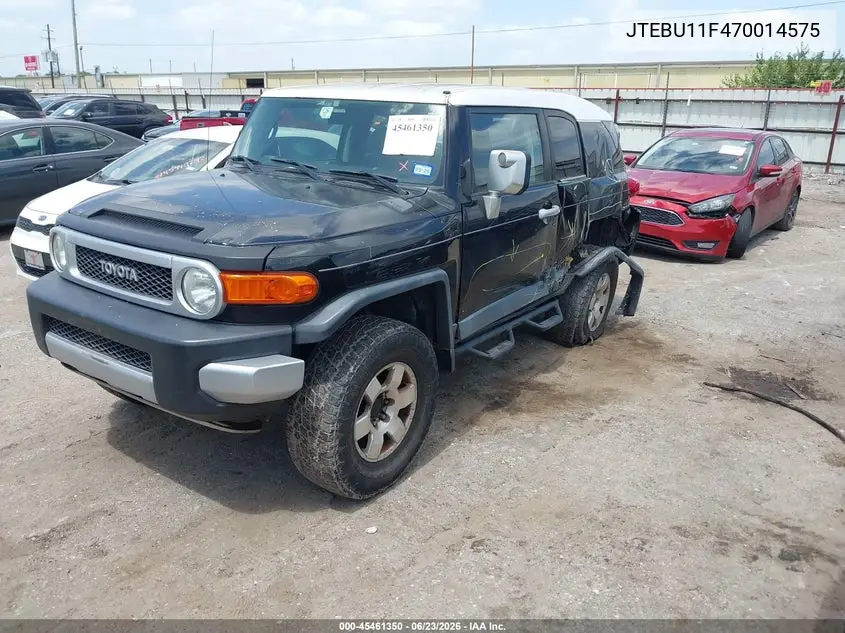 2007 Toyota Fj Cruiser VIN: JTEBU11F470014575 Lot: 45461350