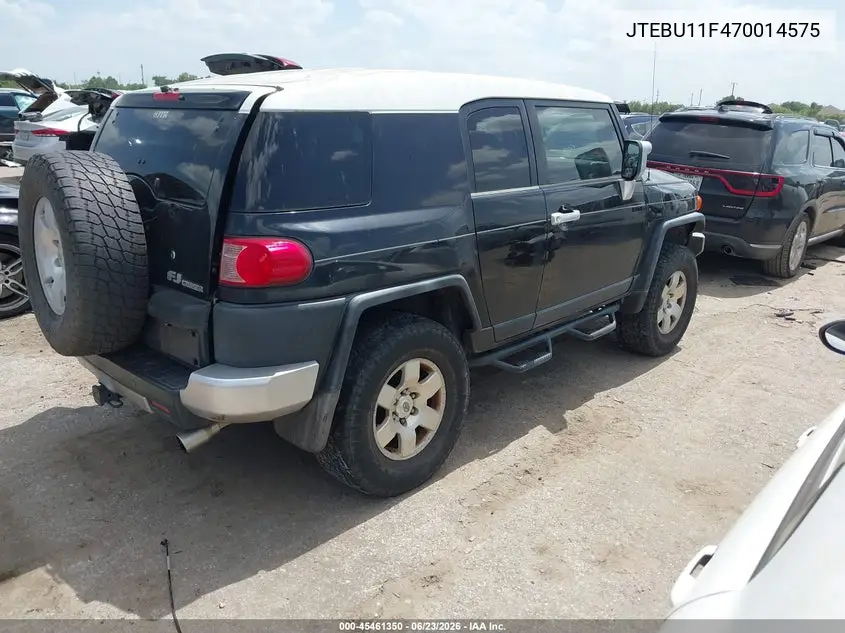 2007 Toyota Fj Cruiser VIN: JTEBU11F470014575 Lot: 45461350