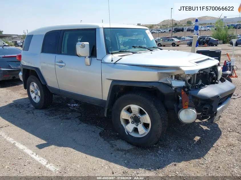 2007 Toyota Fj Cruiser VIN: JTEBU11F570066622 Lot: 45553697
