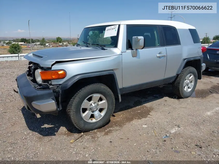 2007 Toyota Fj Cruiser VIN: JTEBU11F570066622 Lot: 45553697