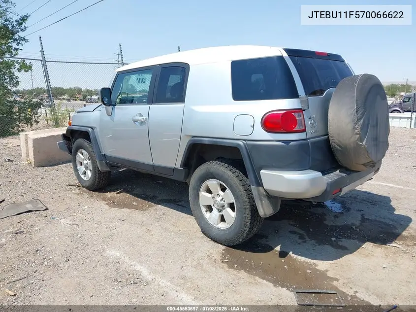 2007 Toyota Fj Cruiser VIN: JTEBU11F570066622 Lot: 45553697