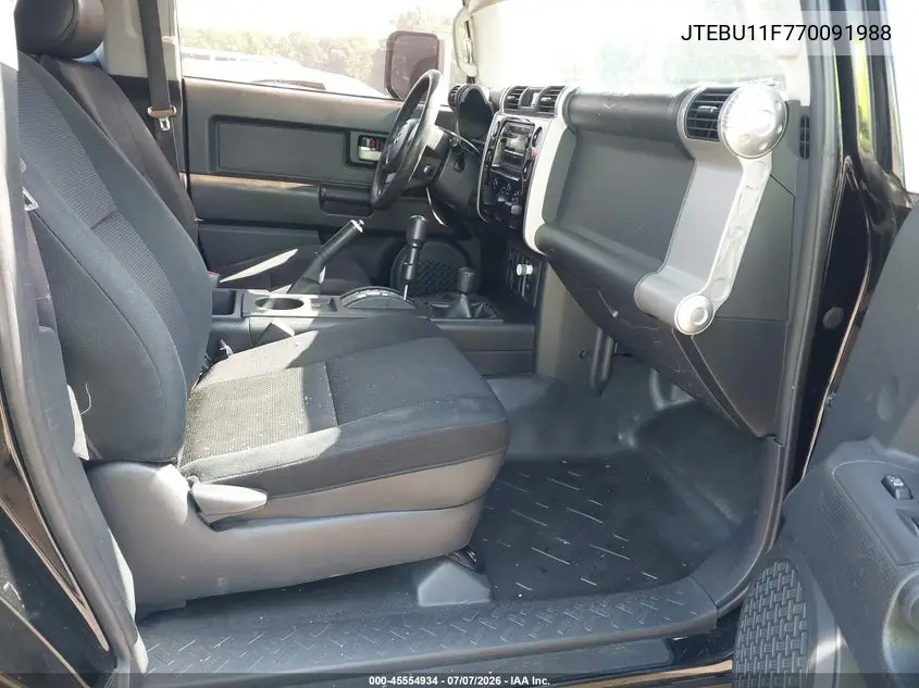2007 Toyota Fj Cruiser VIN: JTEBU11F770091988 Lot: 45554934