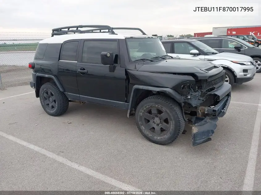 2007 Toyota Fj Cruiser VIN: JTEBU11F870017995 Lot: 45558302