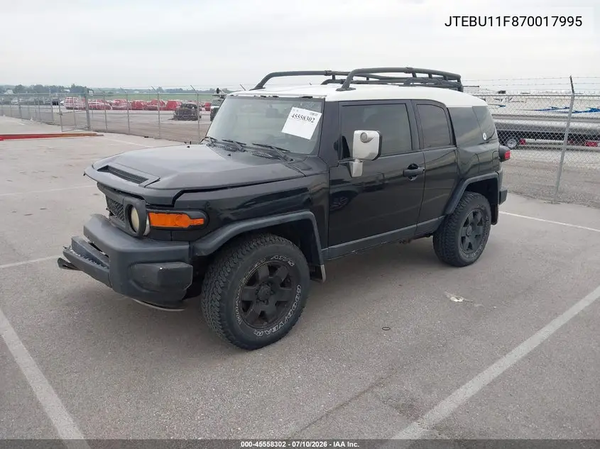 2007 Toyota Fj Cruiser VIN: JTEBU11F870017995 Lot: 45558302