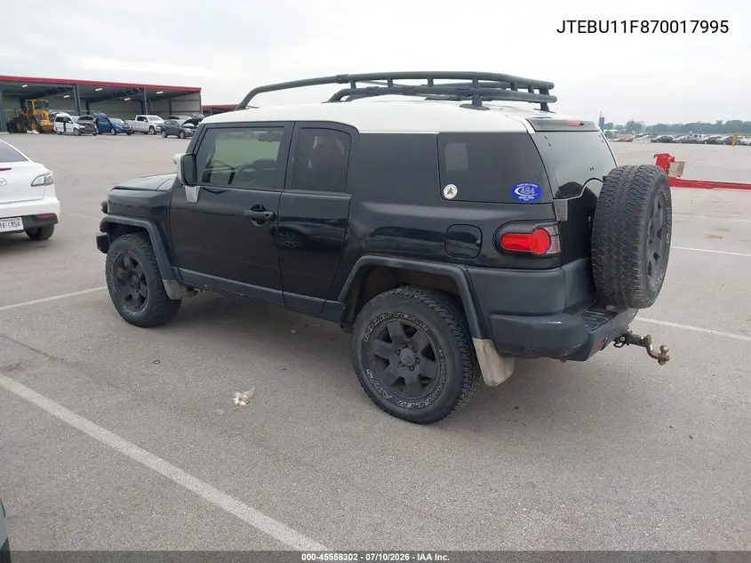2007 Toyota Fj Cruiser VIN: JTEBU11F870017995 Lot: 45558302