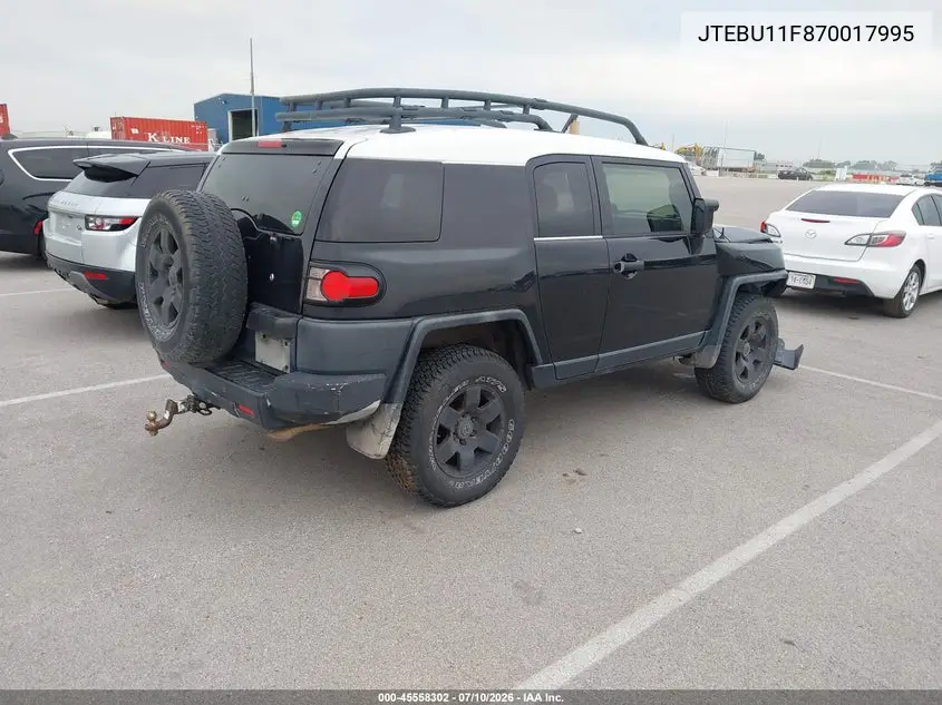 2007 Toyota Fj Cruiser VIN: JTEBU11F870017995 Lot: 45558302