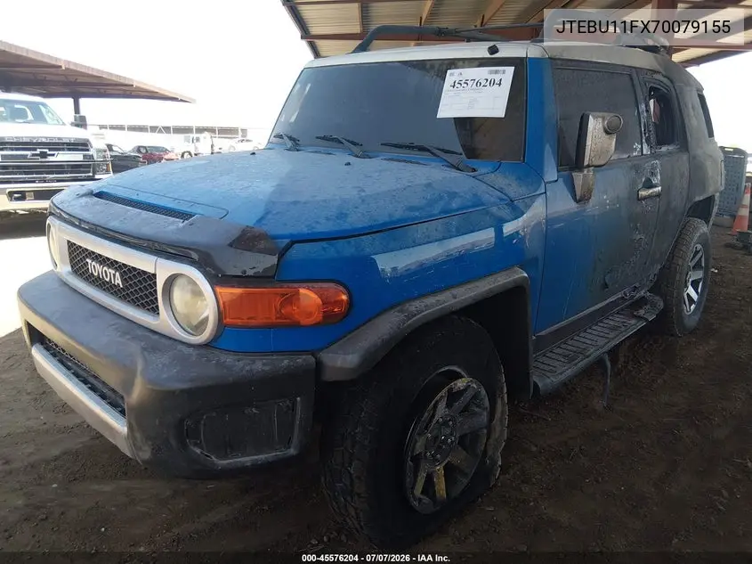 2007 Toyota Fj Cruiser VIN: JTEBU11FX70079155 Lot: 45576204