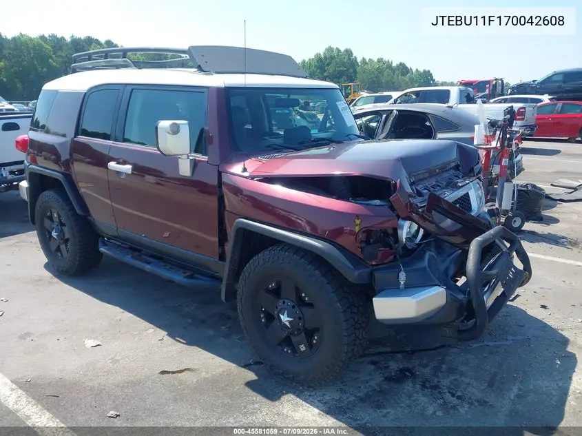 2007 Toyota Fj Cruiser VIN: JTEBU11F170042608 Lot: 45581059