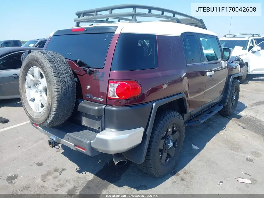 2007 Toyota Fj Cruiser VIN: JTEBU11F170042608 Lot: 45581059