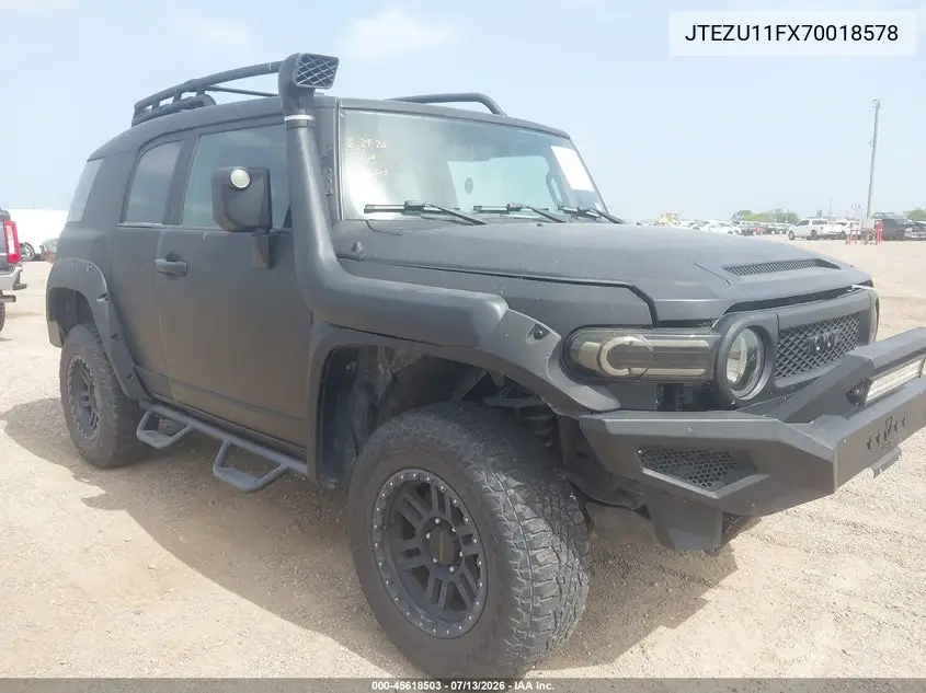 2007 Toyota Fj Cruiser VIN: JTEZU11FX70018578 Lot: 45618503