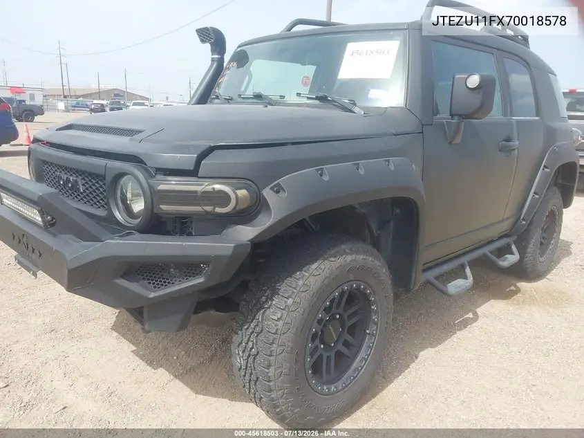2007 Toyota Fj Cruiser VIN: JTEZU11FX70018578 Lot: 45618503