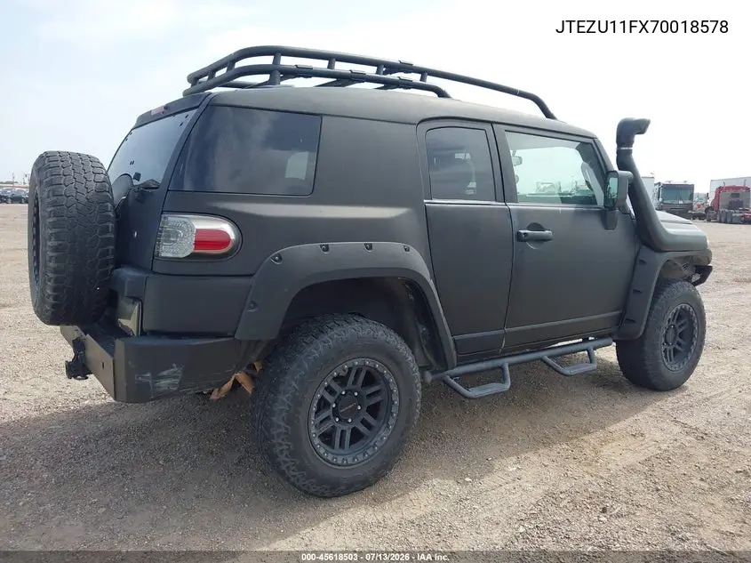2007 Toyota Fj Cruiser VIN: JTEZU11FX70018578 Lot: 45618503