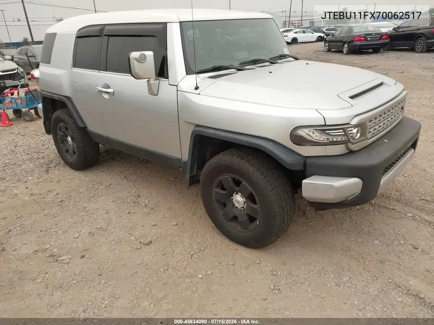 2007 Toyota Fj Cruiser VIN: JTEBU11FX70062517 Lot: 45634090