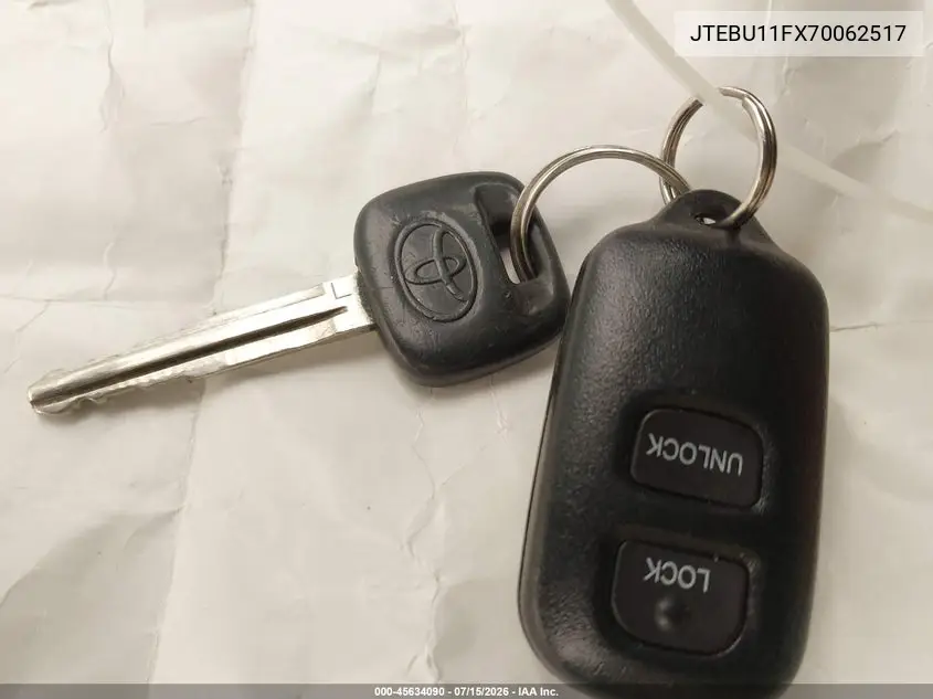 2007 Toyota Fj Cruiser VIN: JTEBU11FX70062517 Lot: 45634090