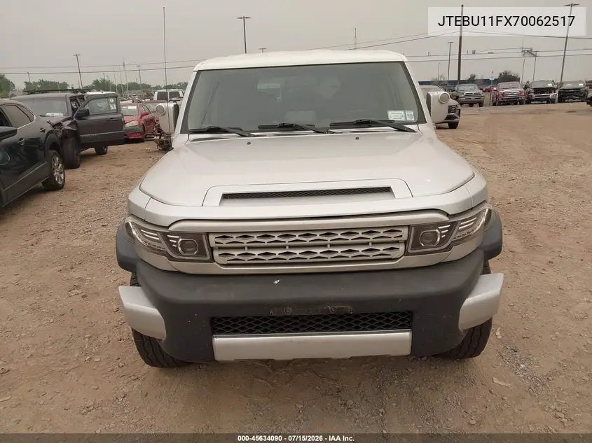 2007 Toyota Fj Cruiser VIN: JTEBU11FX70062517 Lot: 45634090