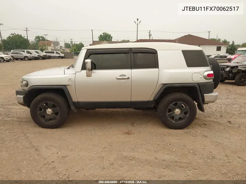 2007 Toyota Fj Cruiser VIN: JTEBU11FX70062517 Lot: 45634090